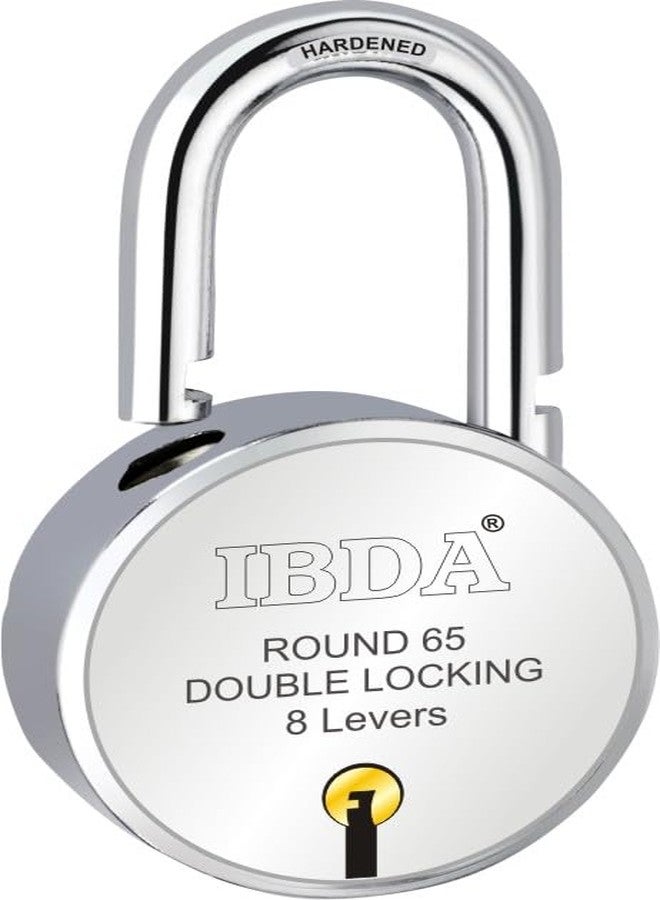 IBDA قفل IBDA مع 12 مفتاحًا، 65 مم | قفل مزدوج | تقنية أمان عالية بثمانية أذرع | قفل بهيكل فولاذي بدون مسامير | قفل للمنزل، والستائر، والبوابات، والأبواب، والقنوات، والسلاسل، والمتاجر، والمدارس، والمستودعات - Image 4